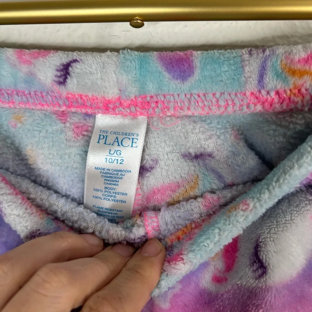 The Children’s Place Unicorn Fleece Pajama Pants Girls Size L (10/12) Pastel